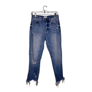 Pistola Charlie High Rise Distressed Jeans Medium Wash Button Fly 26